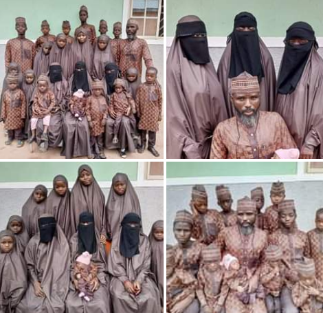 Nigerian man celebrates Sallah with his three wives and 19 children