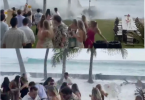 Massive waves crashes into wedding in Hawaii and sends guests running for cover (video)