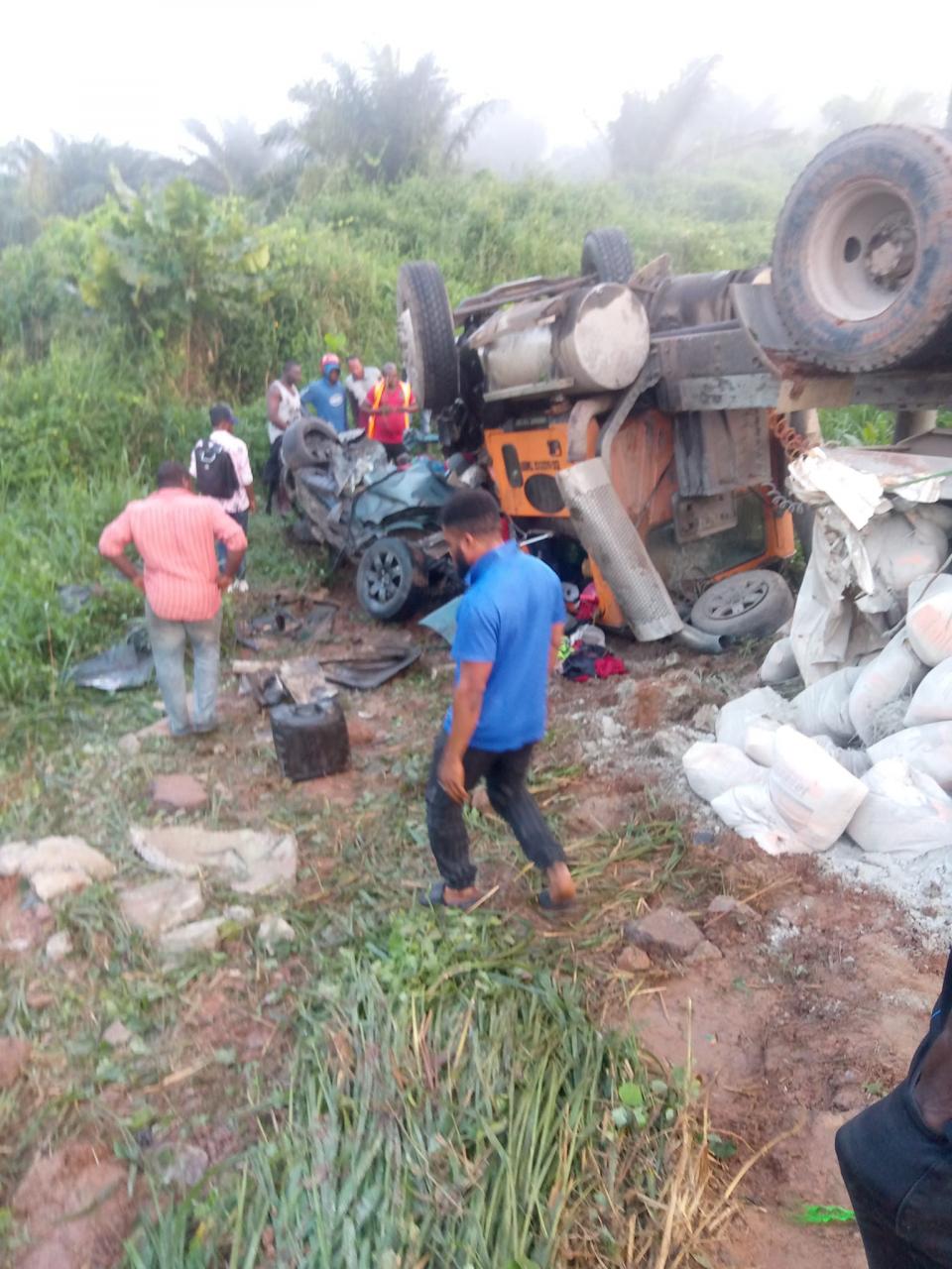 Five killed as cement-laden truck rams into vehicle in Cross River 