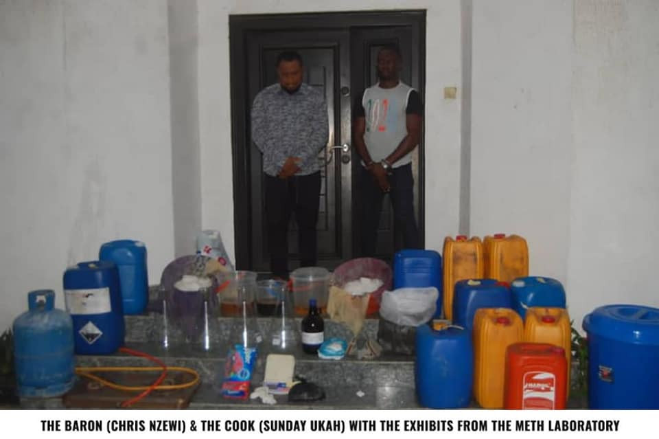 NDLEA release photos of Chris Nzewi, owner of Meth laboratory uncovered in VGC Lagos state