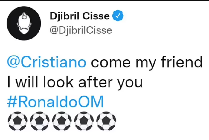 Cristiano Ronaldo urged to join Marseille by former France striker Djibril Cisse