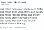Sleeping naked improves male fertility - Nigerian doctor says